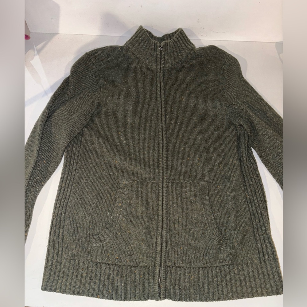 Mens or Unisex Distillery Apparel Olive Green Zip-Up Sweater